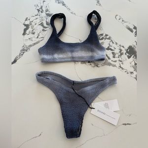 NWT bond-eye australia tye-dye samira bikini set | grey/ black ombré